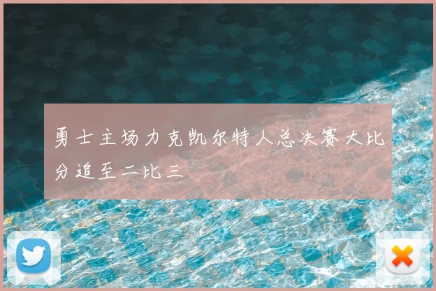 勇士主场力克凯尔特人总决赛大比分追至二比三